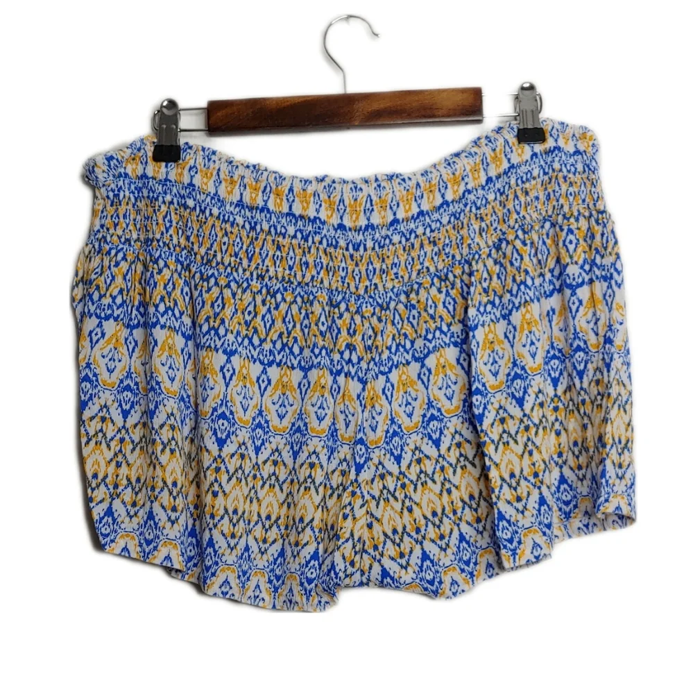 Scoop Women's Boho Multicolor Casual Comfortable Lounging Shorts Size XXL